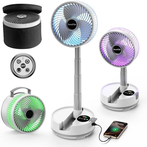 Socool Foldable Standing Fan — White