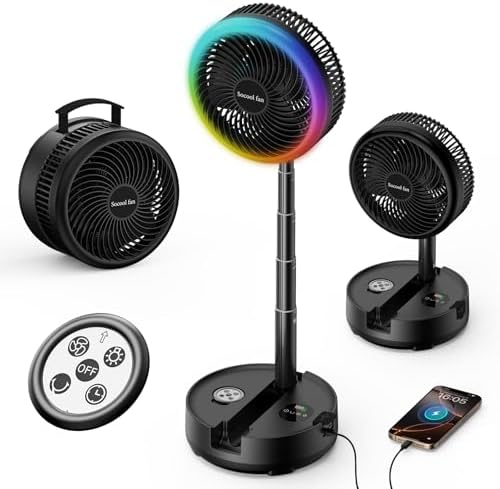 Socool Foldable Standing Fan — Black