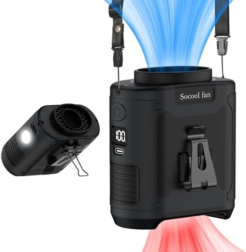 Socool Waist Fan with Flashlight — Black