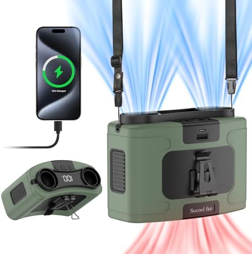 Socool Dual-Motor Waist Fan — Green