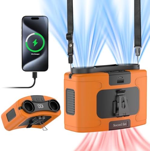 Socool Dual-Motor Waist Fan — Orange
